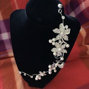 Silver, Crystals and Pearls Hair Accessory